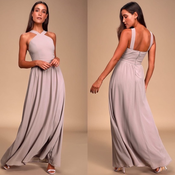 Lulus Dresses & Skirts - Lulus Air of Romance Taupe Maxi Dress